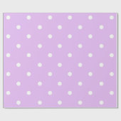 Papier Cadeau Pointe Polka violet et blanc (Plat)