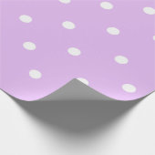 Papier Cadeau Pointe Polka violet et blanc (Coin)