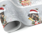 Papier Cadeau Pointer à poil dur allemand Joyeux Noël ! (Coin rond)