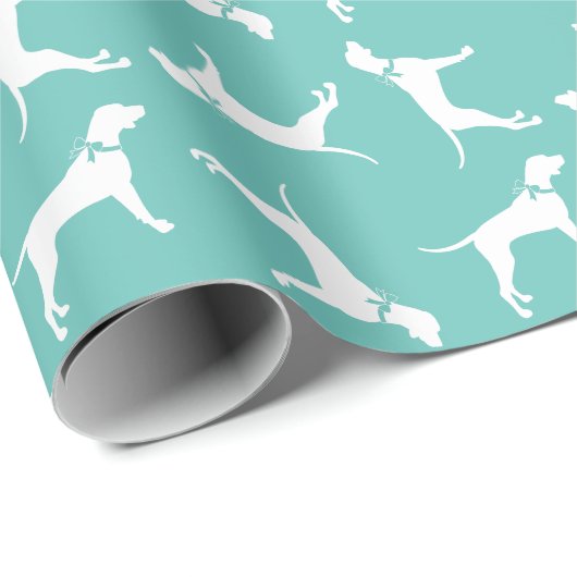 Papier Cadeau Pointer Chien Chien Chiot Anglais Setter (Coin rond)