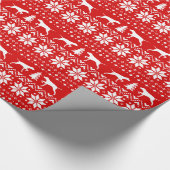 Papier Cadeau Pointer Chien Silhouettes Noël Fête Motif (Coin)