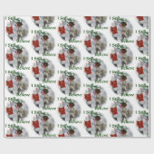 Papier Cadeau Pointeur court allemand Noël (Plat)