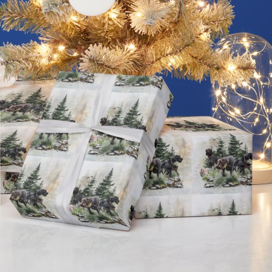 Papier Cadeau Pointeurs À poils durs allemands, Art (Vacances)