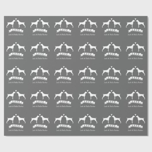 Papier Cadeau Pointeurs allemands à poils courts couplés avec te (Plat)