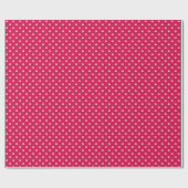 Papier Cadeau Pointillés Classiques Blanc - Rouge Framboise (Plat)