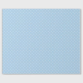 Papier Cadeau Pointillisme Classique Blanc - Bleu Bébé (Plat)