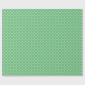Papier Cadeau Pointillisme Classique Blanc - Vert Été (Plat)