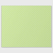Papier Cadeau Pointillisme Classique Blanc - Vert Printemps (Plat)