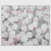 Papier Cadeau Points Abstraits rose et blanc (Plat)