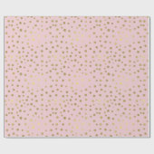 Papier Cadeau Points assez roses de confettis d'or (Plat)