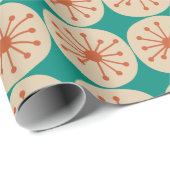 Papier Cadeau Points Atomique Mi-Siècle Moderne Orange Beige Tur (Coin rond)