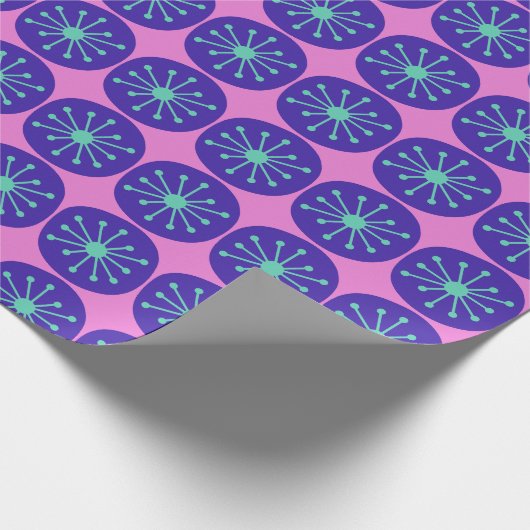 Papier Cadeau Points atomiques modernes du milieu du siècle auda (Coin)