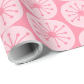 Papier Cadeau Points atomiques rose Motif moderne du Moyen-siècl (Coin rond)