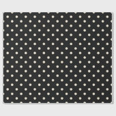 Papier Cadeau Points blancs antiques sur noir (Plat)