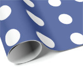 Papier Cadeau Points blancs bleus (Coin rond)