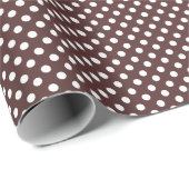 Papier Cadeau Points blancs denses sur marron (Coin rond)