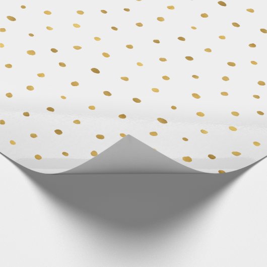 Papier Cadeau Points blancs en or chic (Coin)