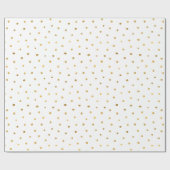 Papier Cadeau Points blancs en or chic (Plat)