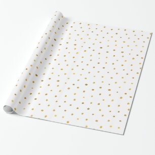 Papier Cadeau Points blancs en or chic