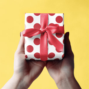 Papier Cadeau Points blancs et rouges