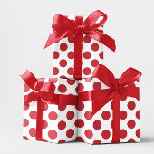 Papier Cadeau Points blancs et rouges
