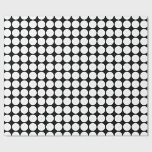 Papier Cadeau Points blancs minimaux sur fond noir uni