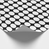 Papier Cadeau Points blancs minimaux sur fond noir uni (Coin)