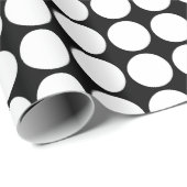 Papier Cadeau Points blancs minimaux sur fond noir uni (Coin rond)