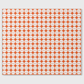 Papier Cadeau Points Blancs Motif Sur Orange Lumineux Avec Nom (Plat)
