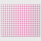 Papier Cadeau Points blancs Motif sur rose avec nom (Plat)