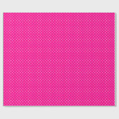 Papier Cadeau Points blancs rose néon chaud et blanc (Plat)