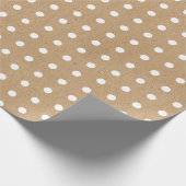 Papier Cadeau Points blancs simples sur Faux Rustic Brown Kraft (Coin)