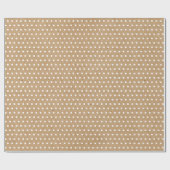 Papier Cadeau Points Blancs Simples Sur Kraft Brun Rustique Faux (Plat)