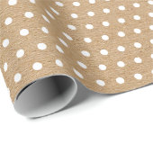 Papier Cadeau Points Blancs Simples Sur Kraft Brun Rustique Faux (Coin rond)