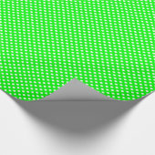 Papier Cadeau Points blancs sur fond vert citron (Coin)