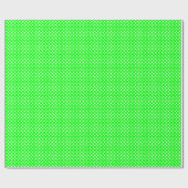 Papier Cadeau Points blancs sur fond vert citron (Plat)