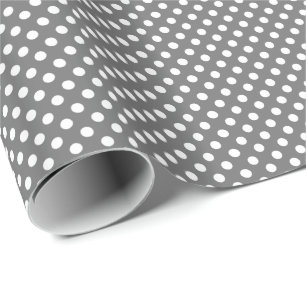Papier Cadeau Points blancs sur gris moyen