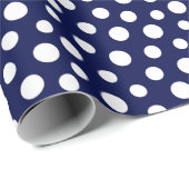 Papier Cadeau Points blancs sur le papier d'enveloppement bleu d (Coin rond)