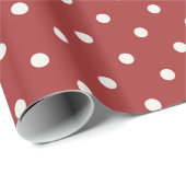 Papier Cadeau Points blancs sur le rouge (Coin rond)