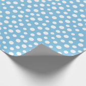 Papier Cadeau Points blancs sur papier d'enveloppement bleu clai (Coin)