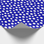 Papier Cadeau Points blancs sur papier d'enveloppement bleu roya (Coin)