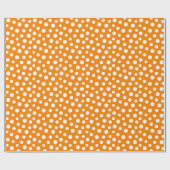 Papier Cadeau Points blancs sur papier d'enveloppement orange (Plat)