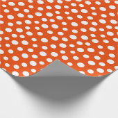 Papier Cadeau Points blancs sur papier d'enveloppement orange vi (Coin)