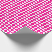 Papier Cadeau Points blancs sur papier enveloppant rose chaud (Coin)