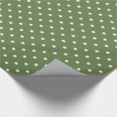 Papier Cadeau Points blancs sur vert (Coin)