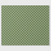 Papier Cadeau Points blancs sur vert (Plat)