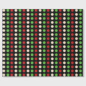 Papier Cadeau Points blancs verts rouges (Plat)