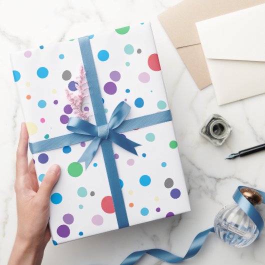 Papier Cadeau Points blancs violets colorés Abstraits (Cadeaux)