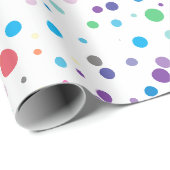 Papier Cadeau Points blancs violets colorés Abstraits (Coin rond)