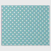 Papier Cadeau Points bleu clair et blanc design simple (Plat)